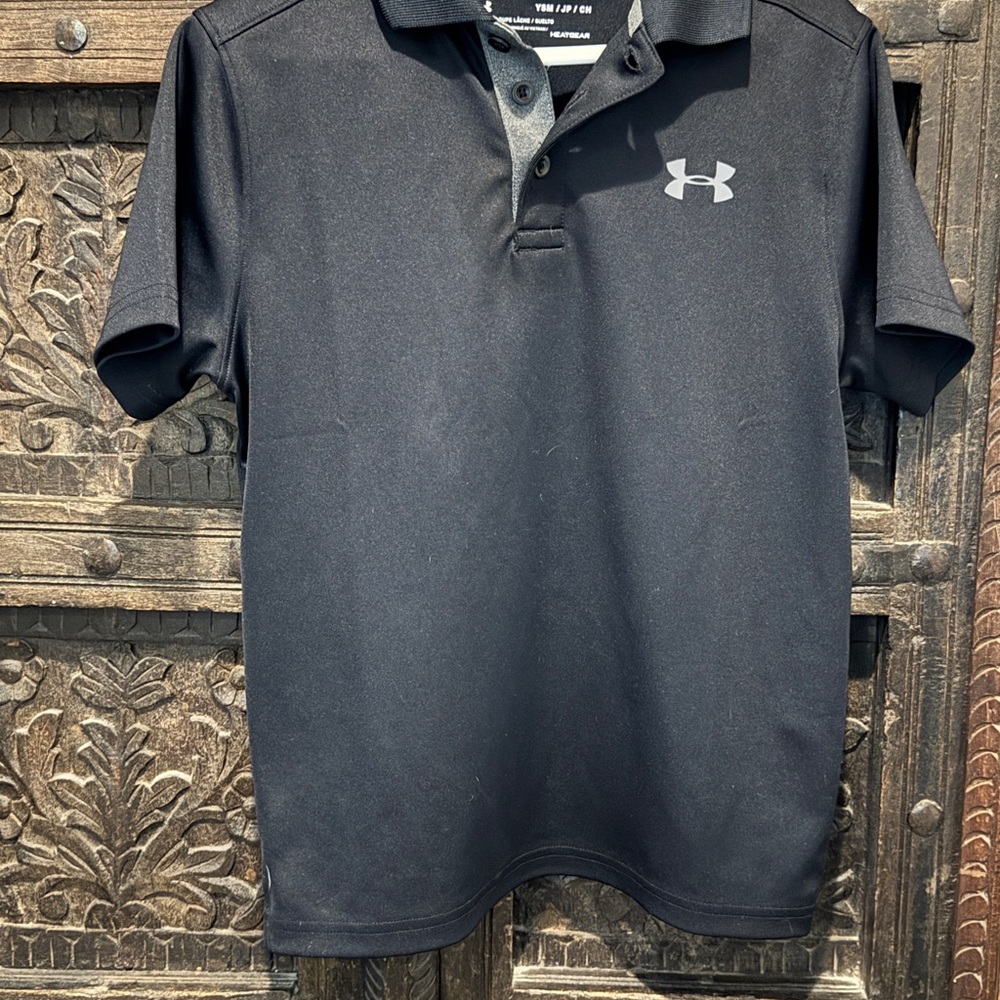 Under Armour Boy's Black Polo Shirt